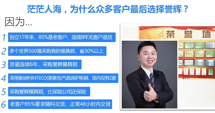 選擇譽(yù)輝模具鋼的6點(diǎn)理由 選擇譽(yù)輝模具鋼的6點(diǎn)理由